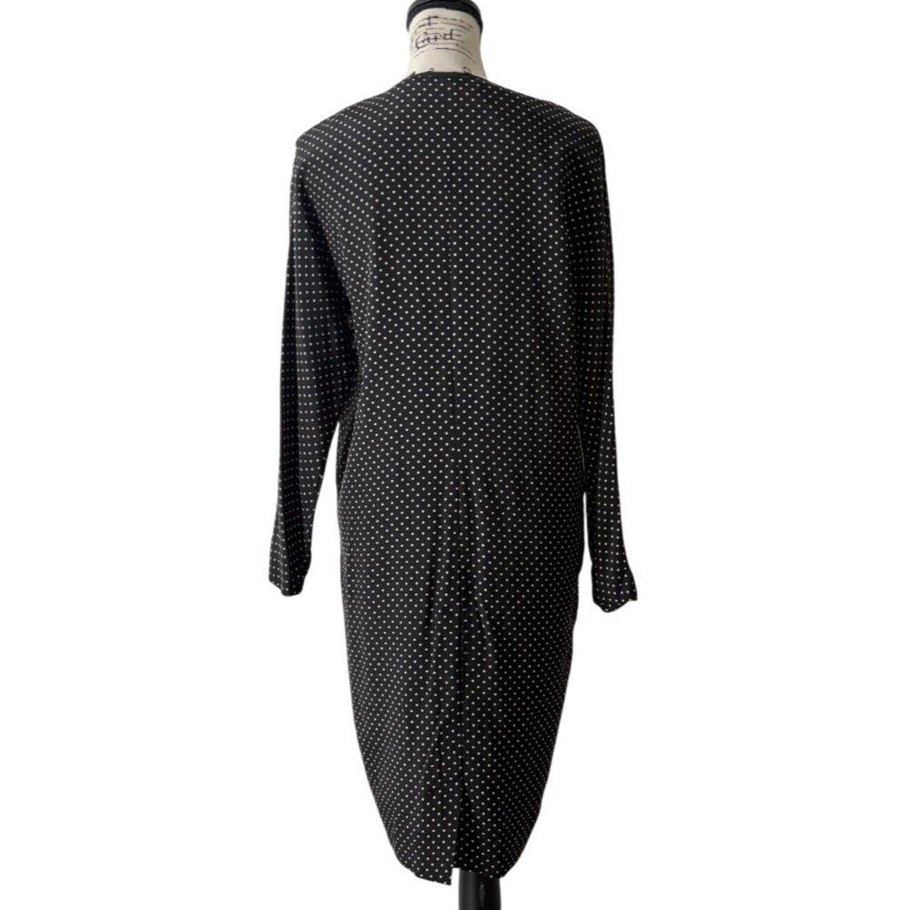 Vintage St. Gillian by Kay Unger Size 6 Dress Silk Shift Black White Polka Dot - Picture 3 of 7